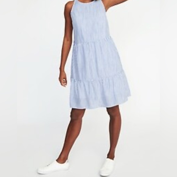 Old Navy Dresses & Skirts - Old Navy Light Blue Tiered Midi Dress